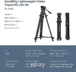 SmallRig 64'' Carbon Fiber Video Tripod Kit with Step-Less Damping Load up 6kg