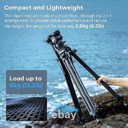 SmallRig 64'' Carbon Fiber Video Tripod Kit with Step-Less Damping for Camera