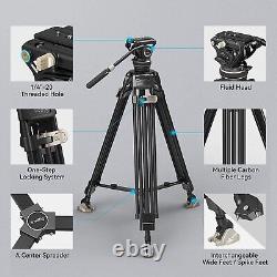 SmallRig AD-100 78 Video Tripod with One-Step Locking, Camera Carbon Fiber Tripod