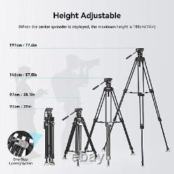 SmallRig AD-100 78 Video Tripod with One-Step Locking, Camera Carbon Fiber Tripod