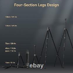 SmallRig Carbon Fiber Tripod, 59 Travel Tripod with One-Step Tightening System