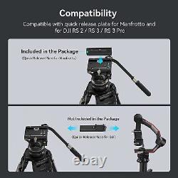 SmallRig DH10 Heavy Duty Tripod Fluid Video Head with Flat Base &Adjustable Handle