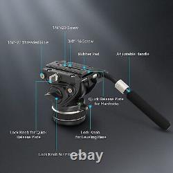 SmallRig DH10 Heavy Duty Tripod Fluid Video Head with Flat Base &Adjustable Handle