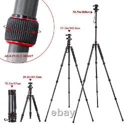 TTT-008 200cm/78.7in Adjustable Carbon Fiber Tripod Stand W6T8