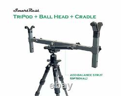 Tripod Carbon Fibre tripod Short + Ball Head + Gun Cradle Rest SmartRest