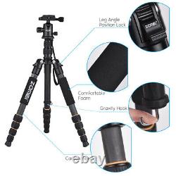 ZOMEI Q666C 59inch Travel Portable Lightweight Carbon Fiber Camera Tripod F4C0