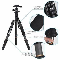 ZOMEi Q666C Pro Carbon Fiber Tripod Monopod Travel Lightweight For DSLR Camera